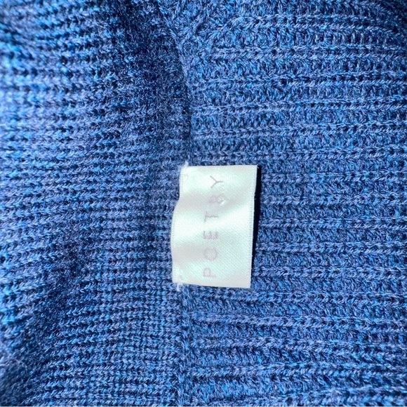 Poetry Sweater Dress Womens 10 Blue Funnel Neck Knit Wool Blend Y2K Boho NEW - Picture 7 of 10